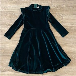 Beautiful deep green velvet Christmas dress